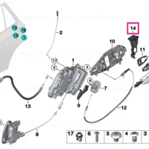 Adapter, support, rear right - BMW Retur ușor