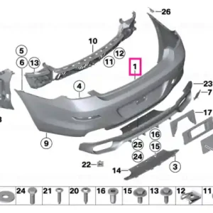 Transport gratuit Panel, bumper, painted, rear CODE - UNI/MET. - BMW
