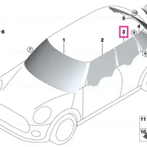 Ofertă limitată Door window, rear right - BMW - Mini