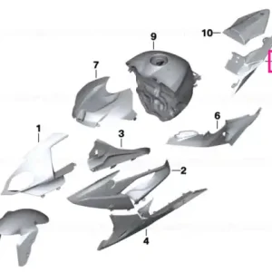 Rear lateral part, left BLACKSTORM - BMW Motorrad Doar azi