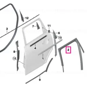 Window guide, right rear door - BMW - Mini Ofertă exclusivă