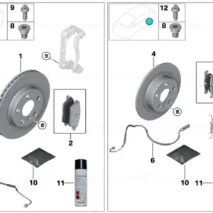 Set placute frana fara azbest, punte spate - BMW Seria 5 G30 G31, Seria 6 G32 GT, Seria 7 G11 G12, Seria 8 G14 G15 G16, X3 G01, X4 G02, X5 G05, X6 G06, X7 G07 Ofertă specială