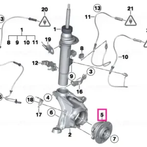 Wheel hub with bearing, front M12X1,5 - BMW Livrare expres